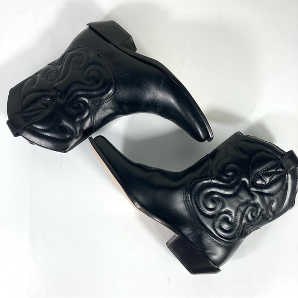 *SOLD* Schutz Zachy Short Western Boots Leather Size 8 Black NEW - Picture 12 of 15